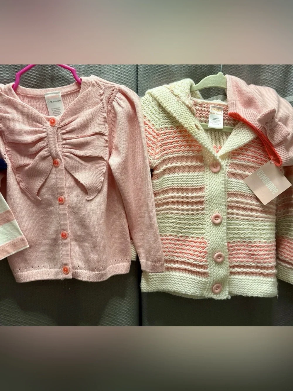 Gymboree Girls Girls 12-18M Polar Pink Coordinated Set 5pc Lot Plush Cardi Hat